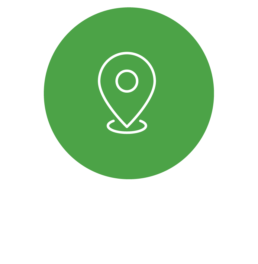 graphic icon representing "site selection" with map pointer